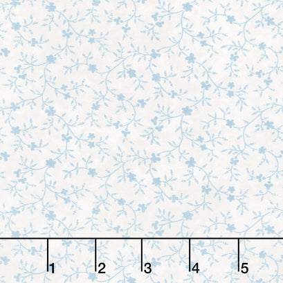 Patchwork Blue - Vines Cream Yardage