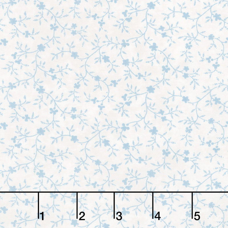 Patchwork Blue - Vines Cream Yardage