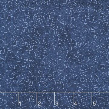 Patchwork Blue - Scrolls Blue Yardage