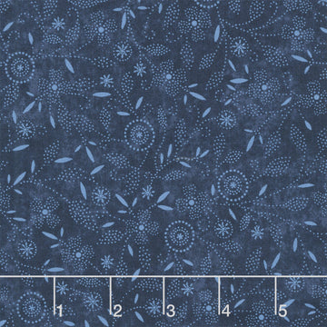Patchwork Blue - Packed Floral Blue Yardage