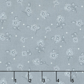 Daybreak - Tossed Flower Blue Yardage