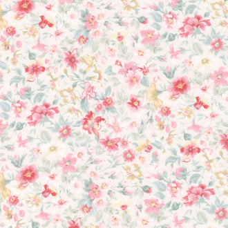 La Fleur Flannel - Packed Floral Cream Yardage