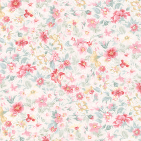 La Fleur Flannel - Packed Floral Cream Yardage
