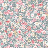 La Fleur Flannel - Packed Floral Green Yardage