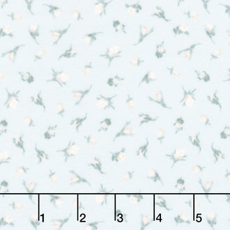 La Fleur Flannel - Buds Blue Yardage