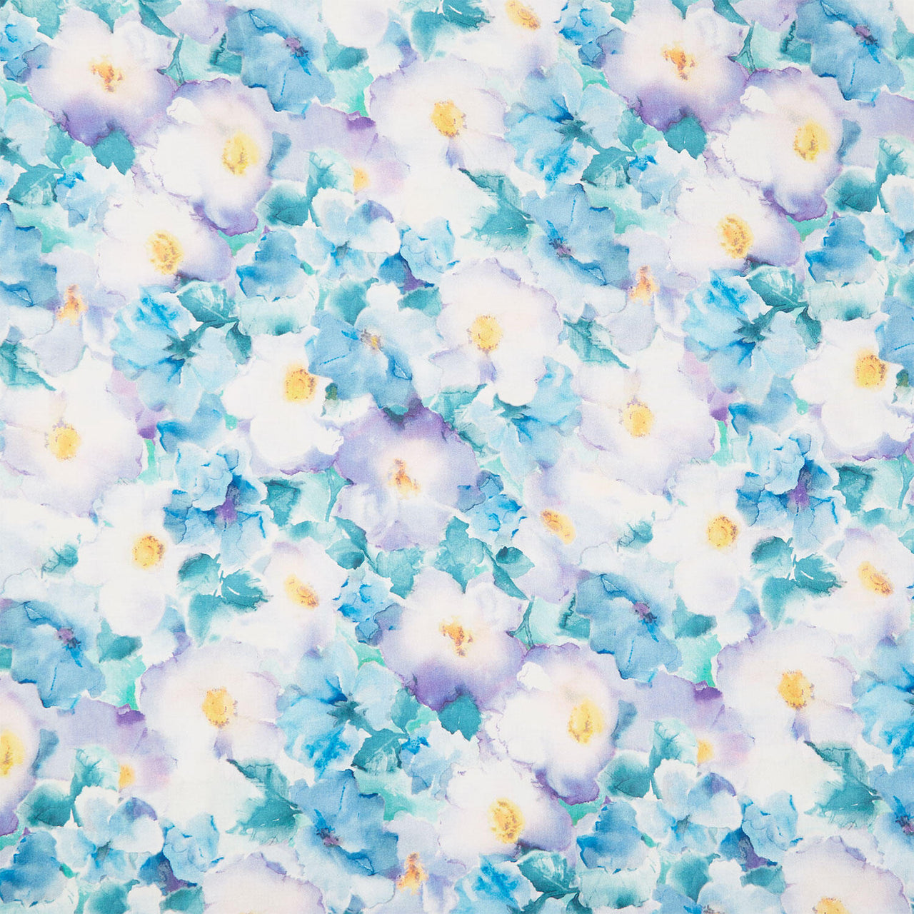 Flower Wash Quilt Backs - Aqua Violet 108" Wide Backing