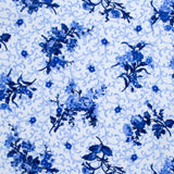 Blue Belle - Floral With Scroll White Yardage