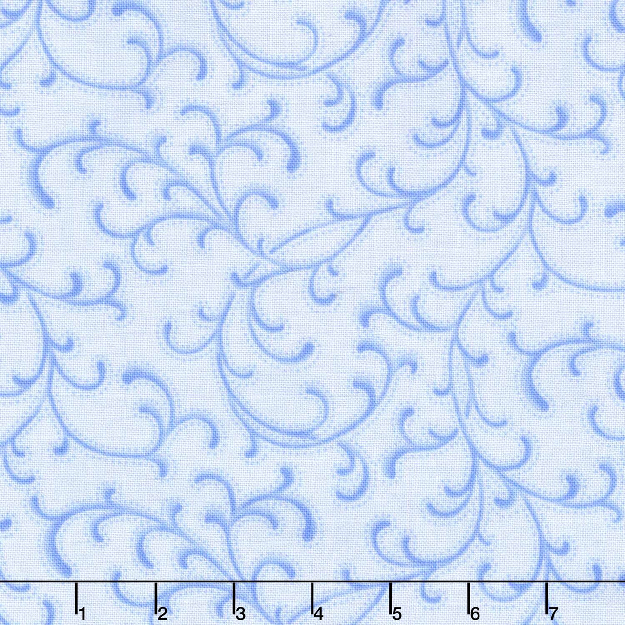 Blue Belle - Scroll Blue Yardage