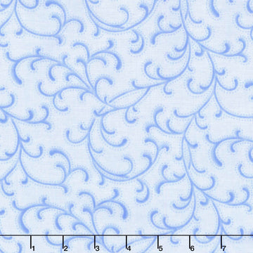 Blue Belle - Scroll Blue Yardage