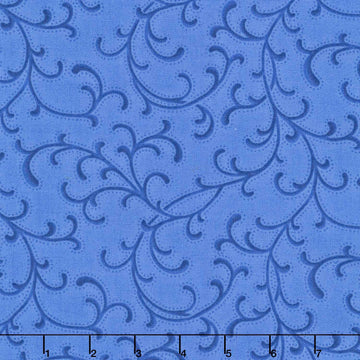 Blue Belle - Scroll Navy Yardage