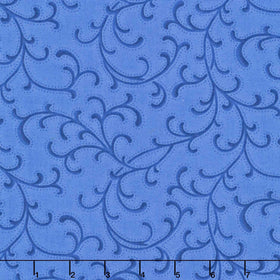 Blue Belle - Scroll Navy Yardage