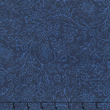 Blue Belle - Trailing Leaf Navy Yardage