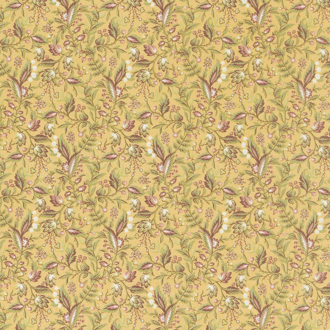 French Market - Leaves Yellow Yardage