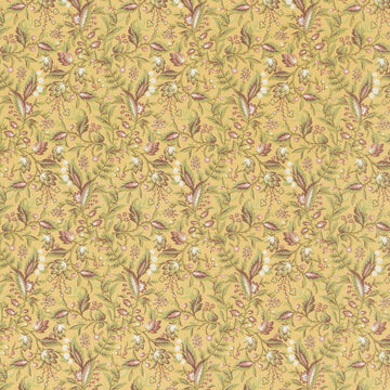 French Market - Leaves Yellow Yardage