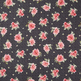 Marlowe - Tossed Flower Black Yardage