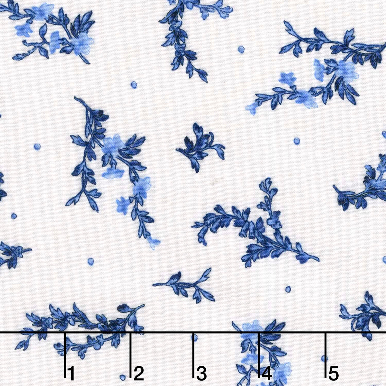 Blue Belle - Sprigs White Yardage