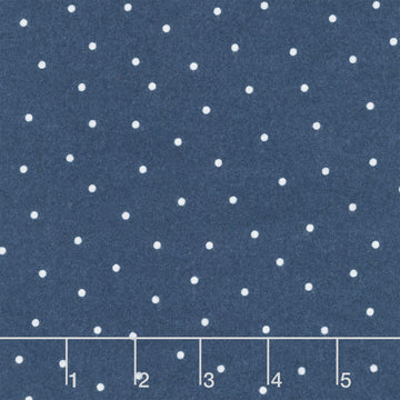 Kimberbell Basics Flannel - Small Dot Navy/White Yardage