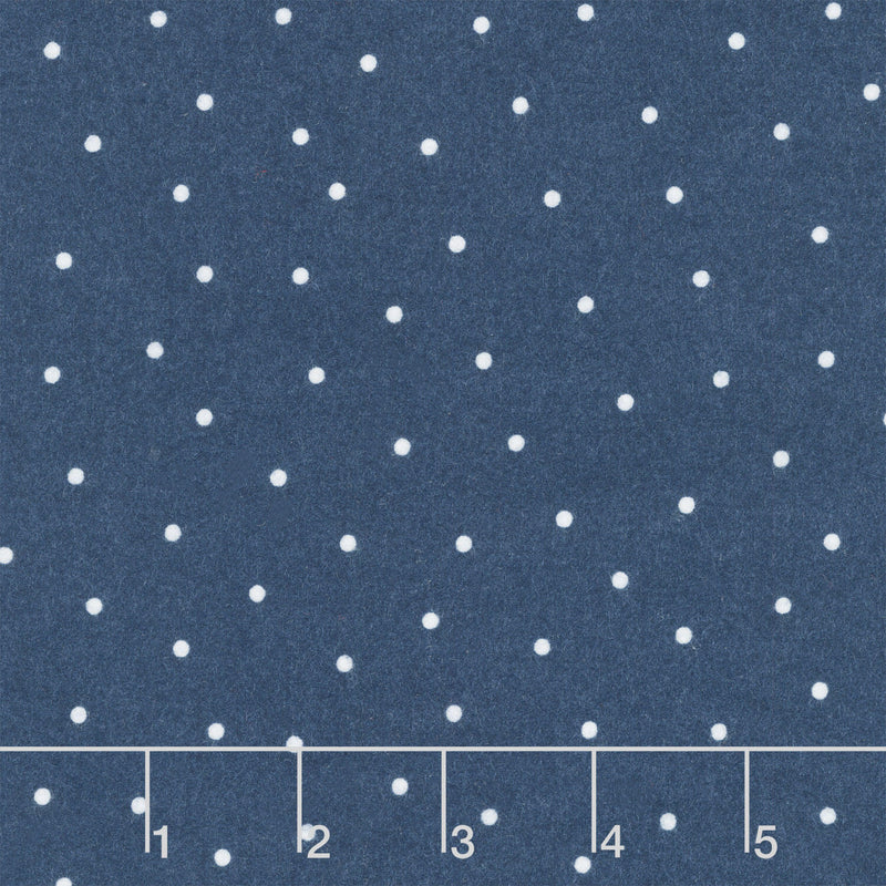 Kimberbell Basics Flannel - Small Dot Navy/White Yardage