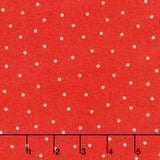 Kimberbell Basics Flannel - Small Dot Red/White Yardage