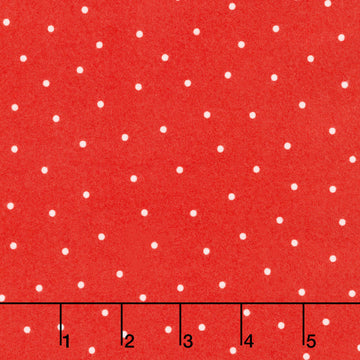 Kimberbell Basics Flannel - Small Dot Red/White Yardage