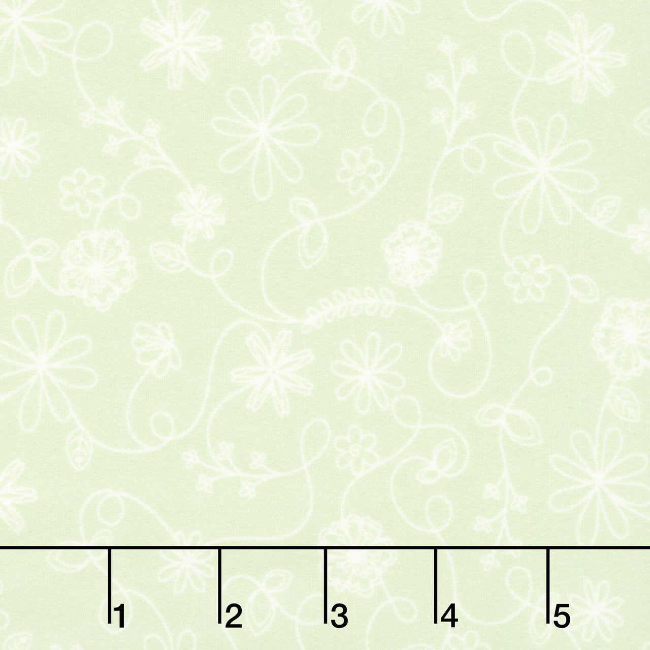 Kimberbell Basics Flannel - Swirl Floral Soft Green Yardage