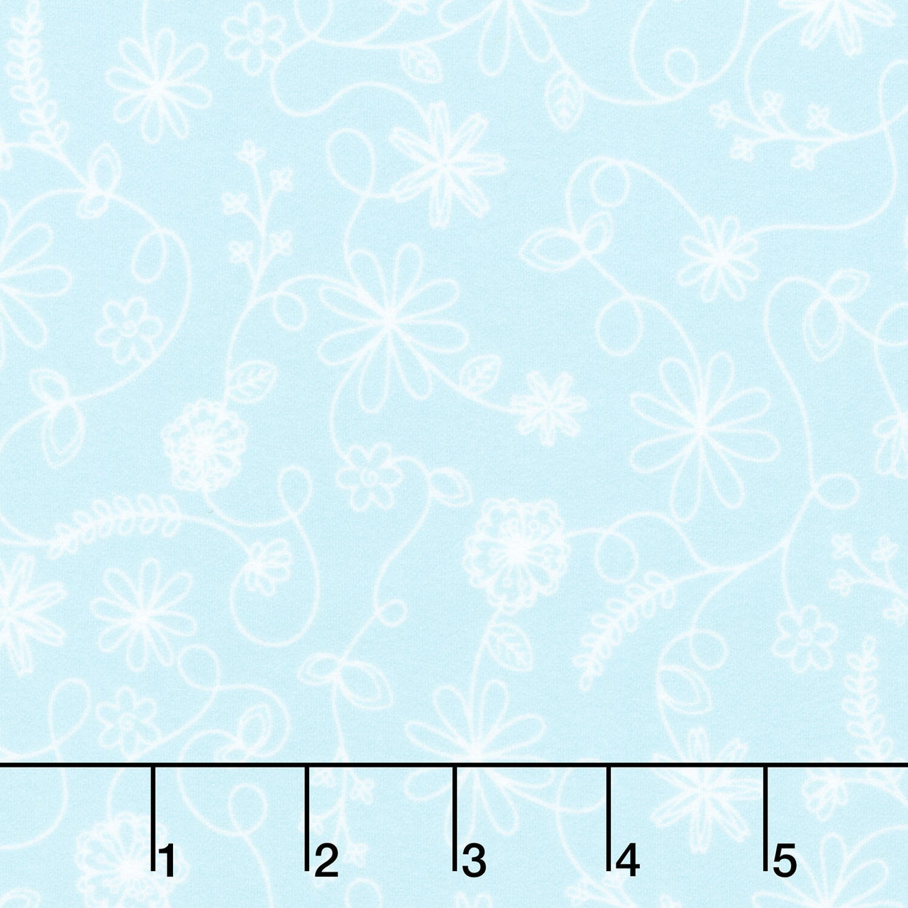 Kimberbell Basics Flannel - Swirl Floral Aqua Yardage