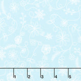 Kimberbell Basics Flannel - Swirl Floral Aqua Yardage
