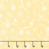 Kimberbell Basics Flannel - Swirl Floral Yellow Yardage