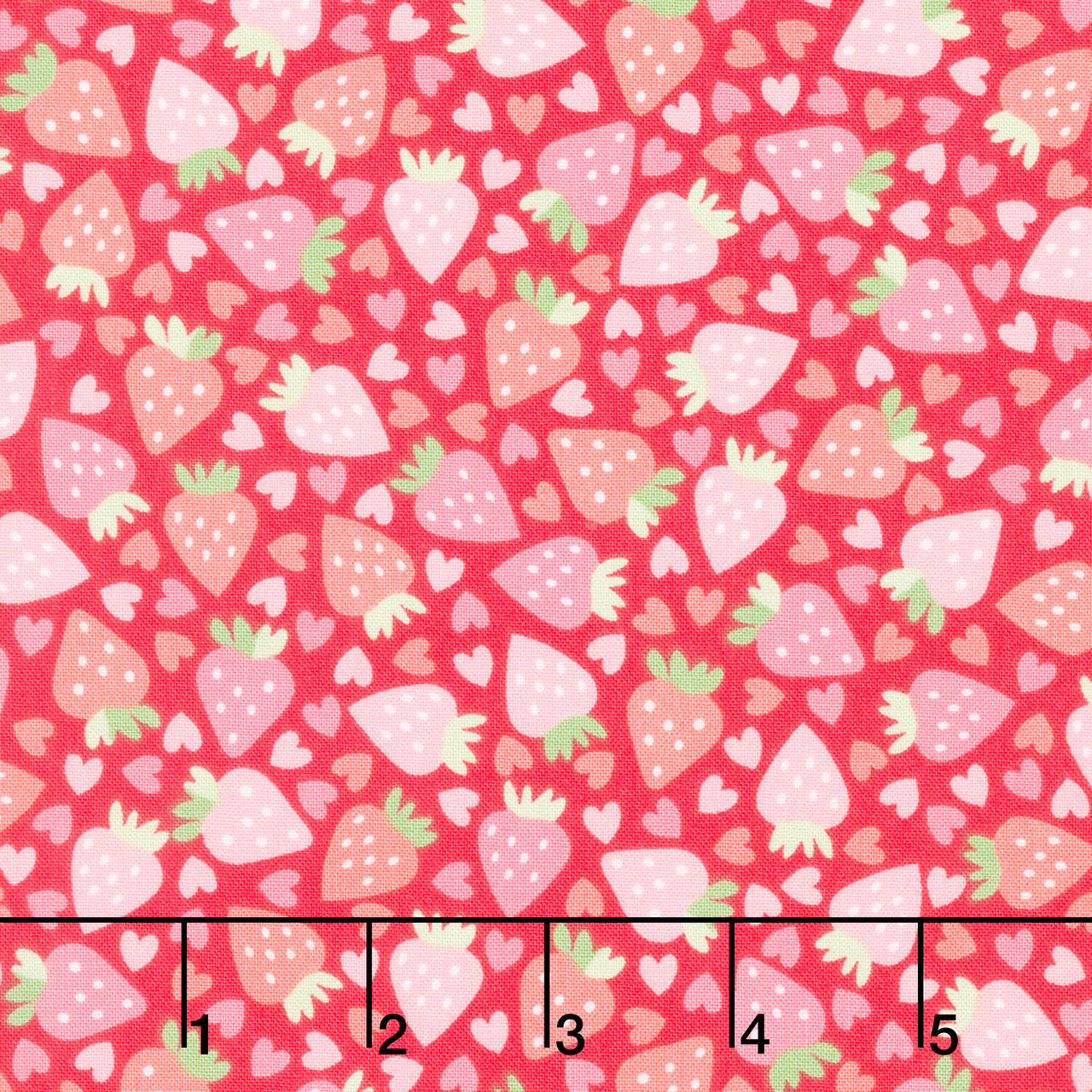 Sweet Shoppe - Strawberries and Hearts Red Yardage