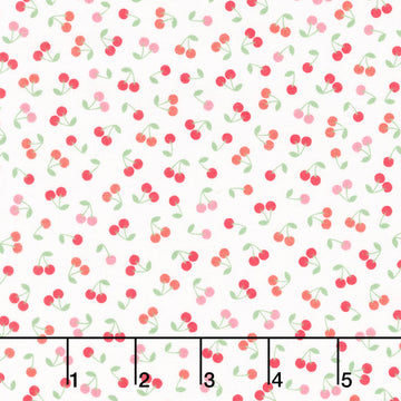 Sweet Shoppe - Cherries White Yardage