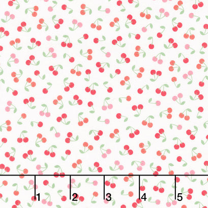 Sweet Shoppe - Cherries White Yardage