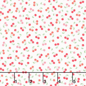 Sweet Shoppe - Cherries White Yardage
