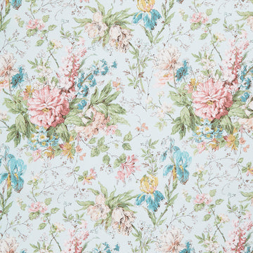 Terrace Blooms - Focal Floral Blue Yardage