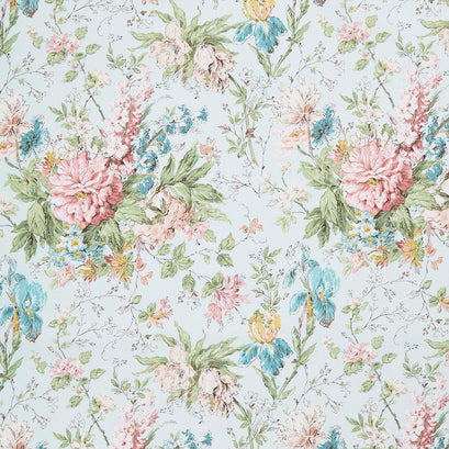 Terrace Blooms - Focal Floral Blue Yardage