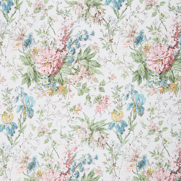 Terrace Blooms - Focal Floral White Yardage