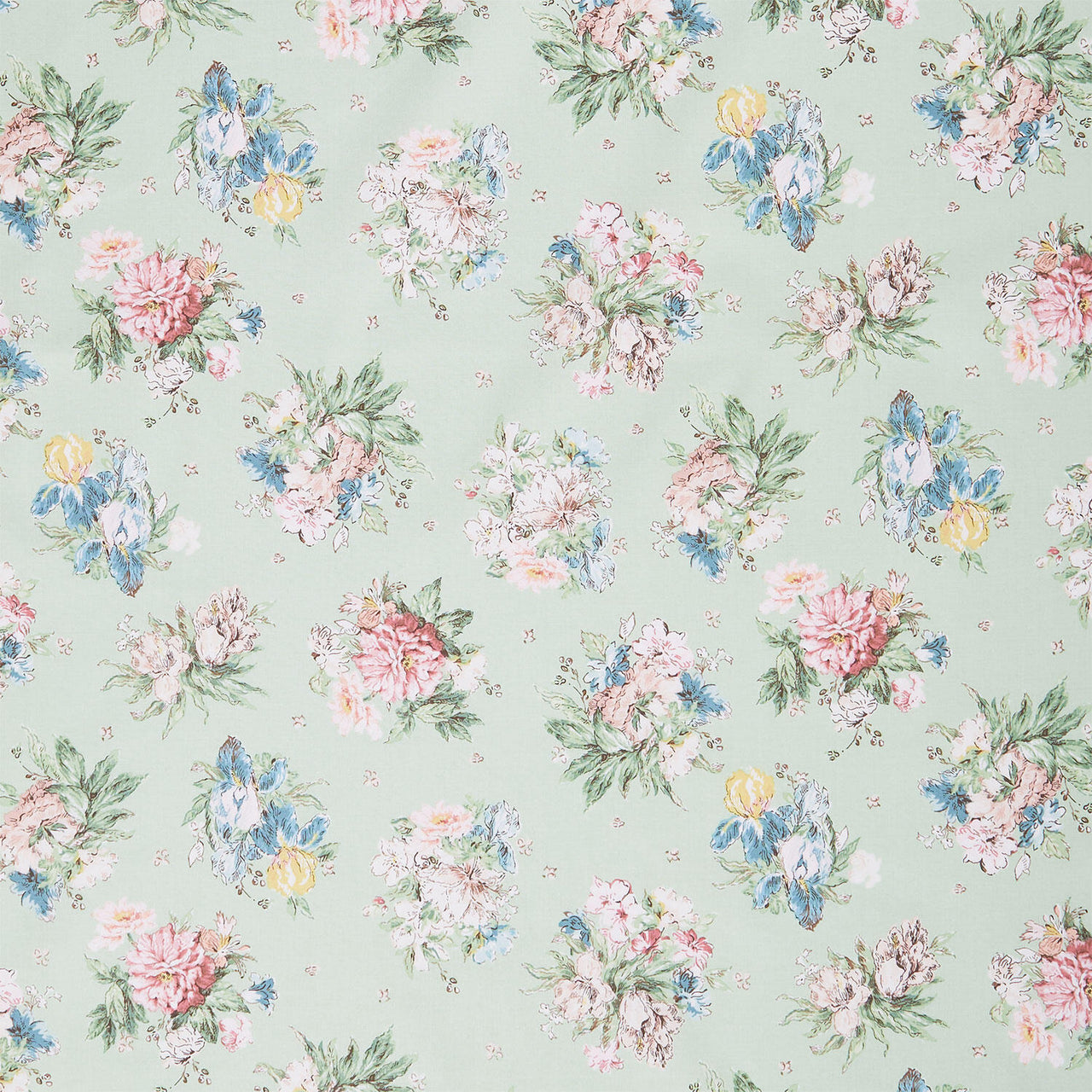 Terrace Blooms - Bouquets Green Yardage