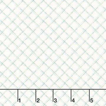 Terrace Blooms - Plaid Blue/White Yardage