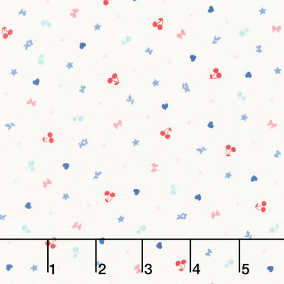 Star Spangled Beauty - Teeny Tinys Soft White Yardage