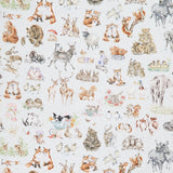 Together Is Better - Packed Animals Soft Grey Yardage