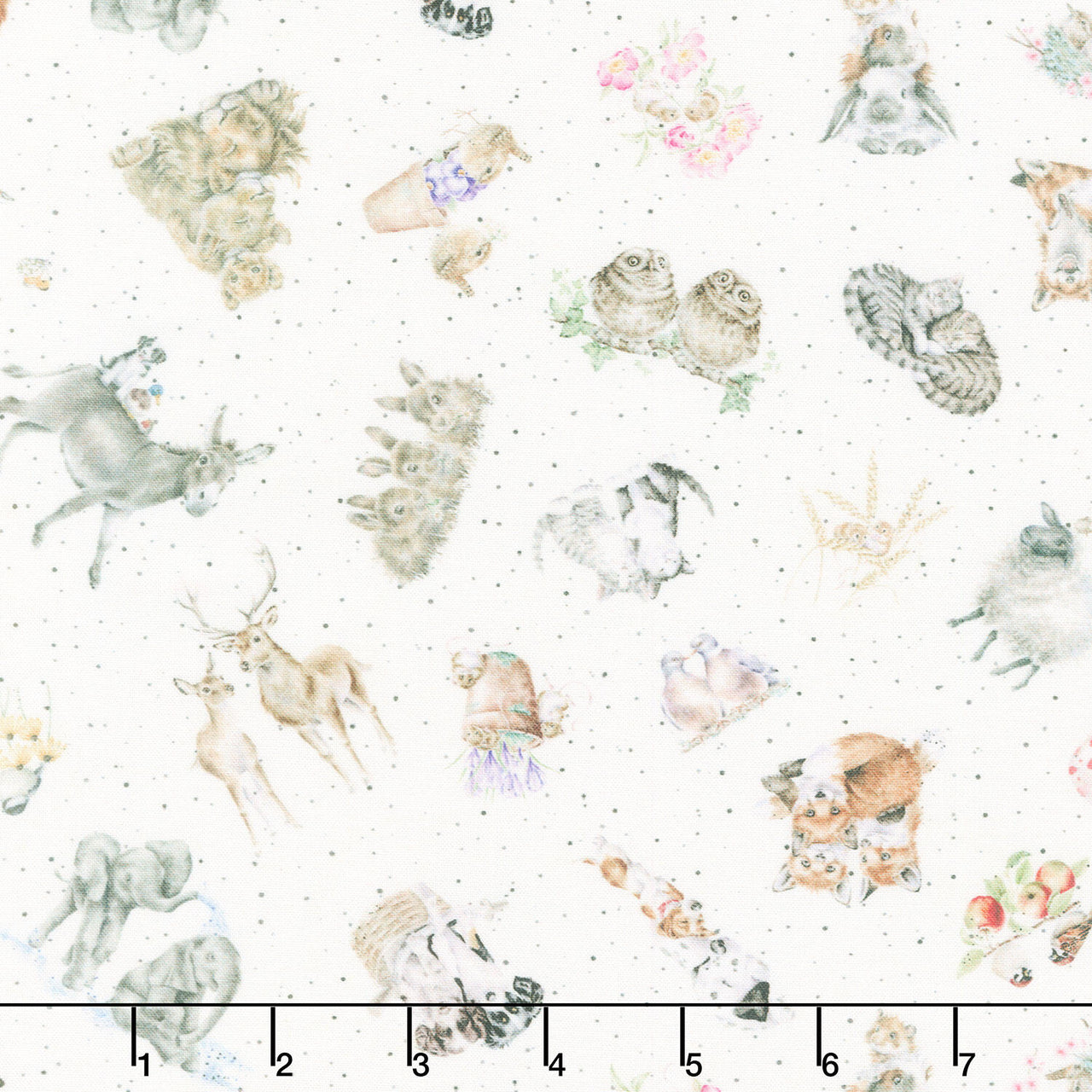 Together Is Better - Tossed Animals Cream Yardage