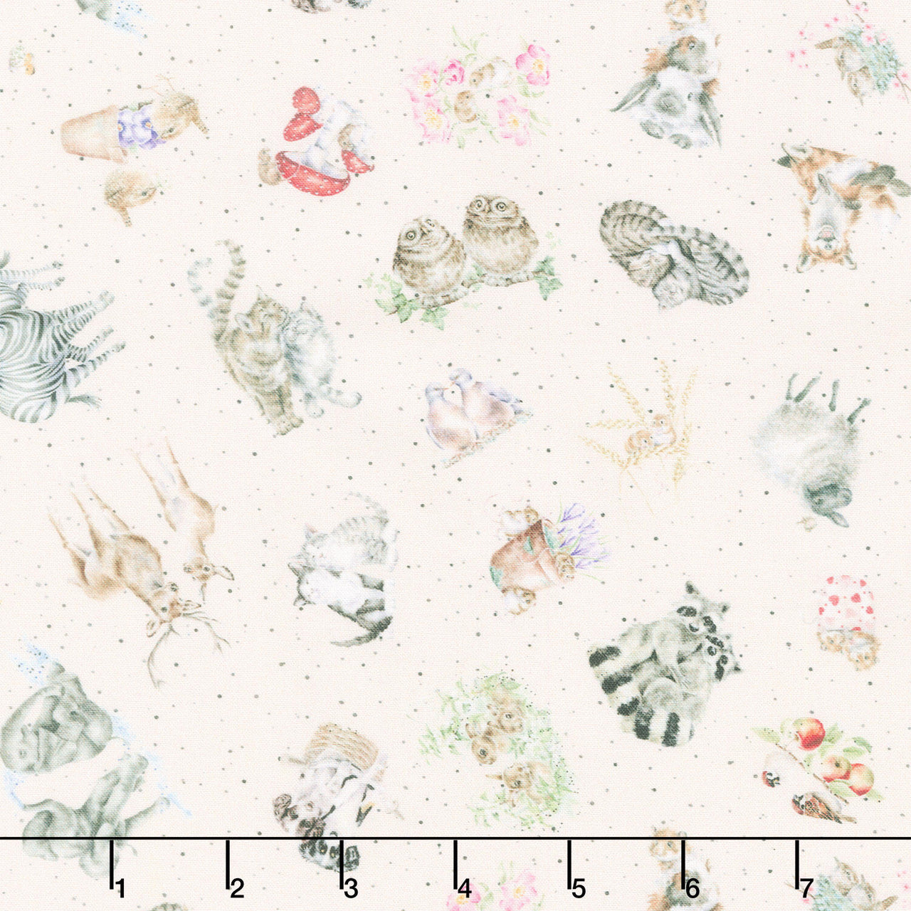 Together Is Better - Tossed Animals Pale Pink Yardage