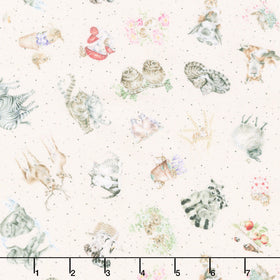 Together Is Better - Tossed Animals Pale Pink Yardage