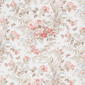 Meadow Blush - Focal Floral White Yardage