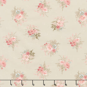 Meadow Blush - Small Bouquet Tan Yardage