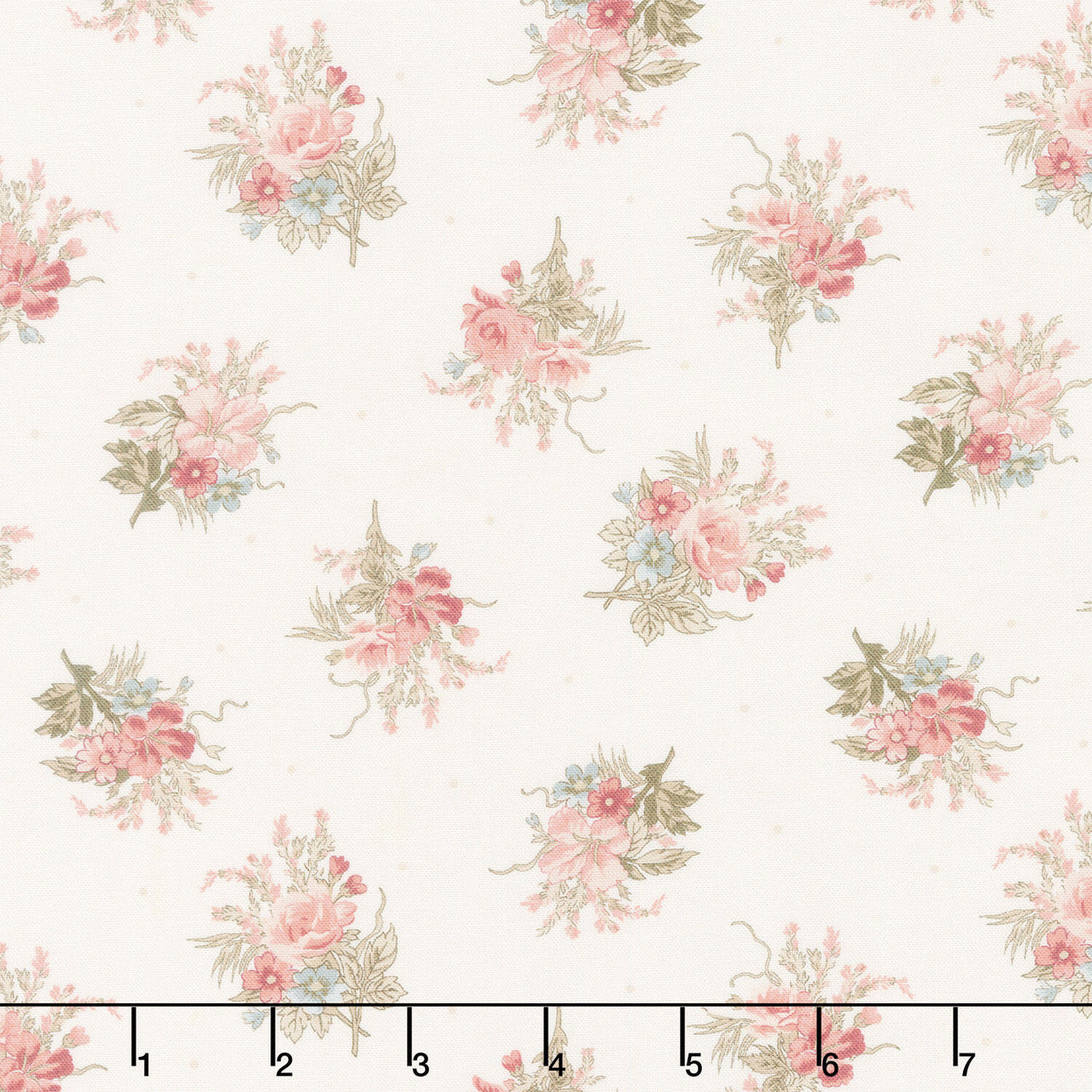 Meadow Blush - Small Bouquet White Yardage