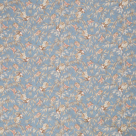 Meadow Blush - Birds and Butterflies Blue Yardage