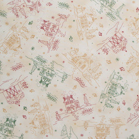 Christmastime - Cottages Red Green Yardage