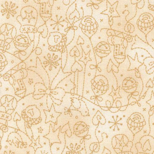 Christmastime - Tree Decorations Cream Yardage
