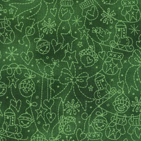 Christmastime - Tree Decorations Green Yardage