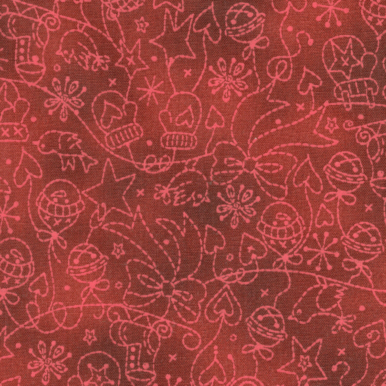 Christmastime - Tree Decorations Red Yardage